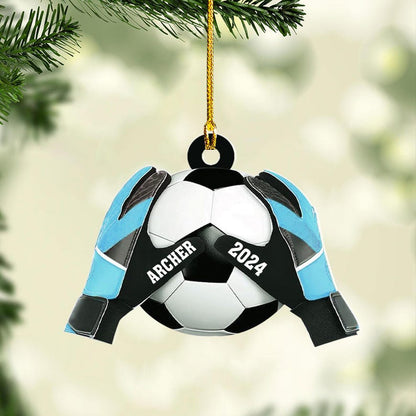 Custom Soccer Goal Keeper Christmas Ornament, Sport Christmas Ornament 2024, Personalized Soccer Ornament,Soccer Ornament Decor,Soccer Lover
