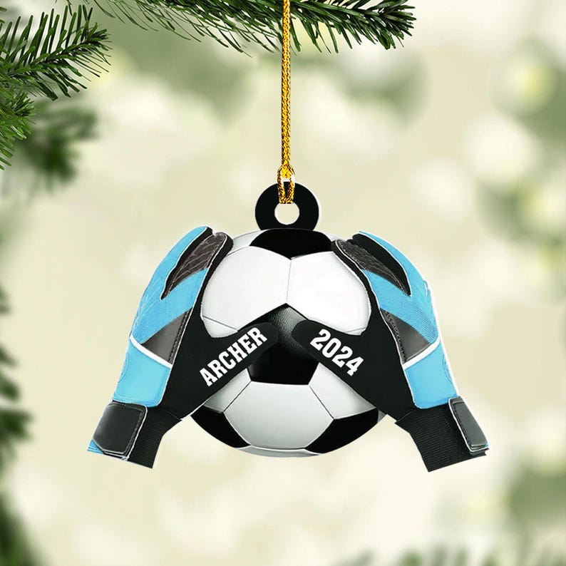 Custom Soccer Goal Keeper Christmas Ornament, Sport Christmas Ornament 2024, Personalized Soccer Ornament,Soccer Ornament Decor,Soccer Lover