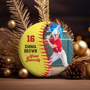 Softball Player Ceramic Ornament, Personalized Softball Ornament, Softball Lover Gift, Custom Sports Ornament, Christmas Gift for Him