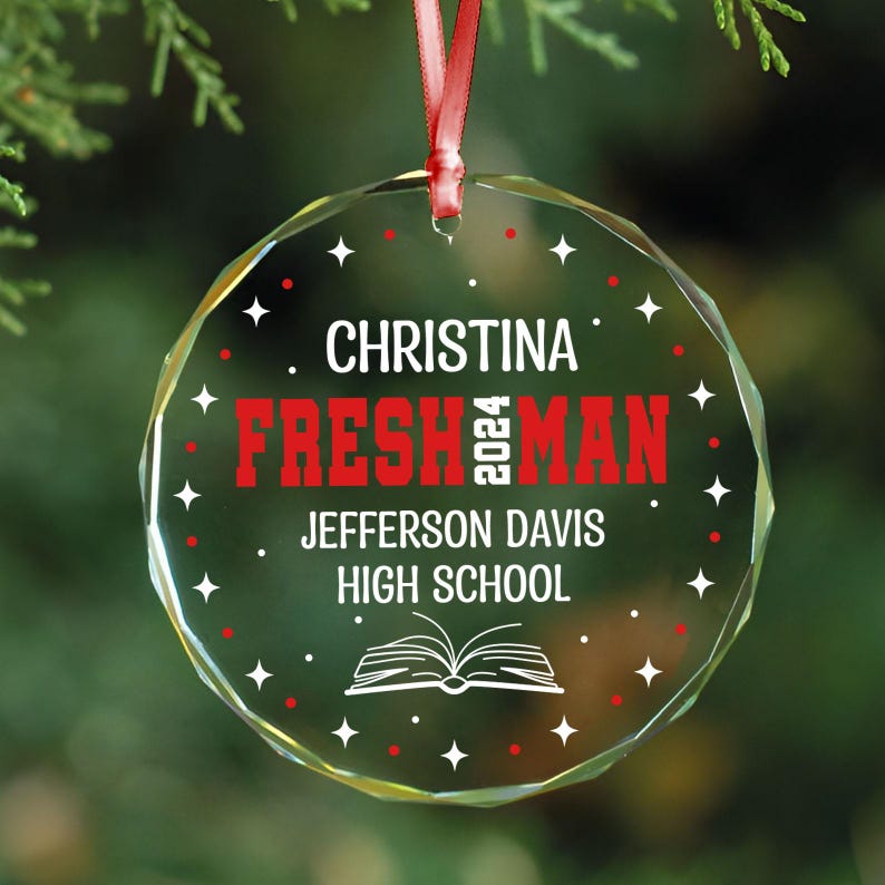 Freshman Year Personalized Ornament, Gift for Teens-High School Freshman 9th Grade College, Christmas Ornament 2025, College Student Gift