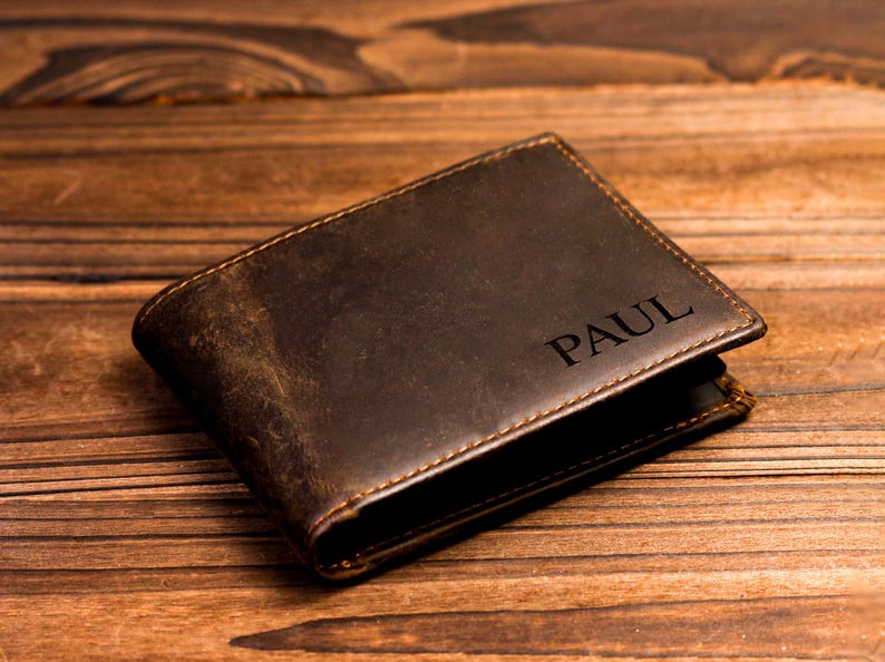 Anniversary Gift for Him,Personalized Wallet,Mens Wallet,Engraved Wallet,Leather Wallet,Custom Wallet,Boyfriend Gift for Men,Gift for Dad