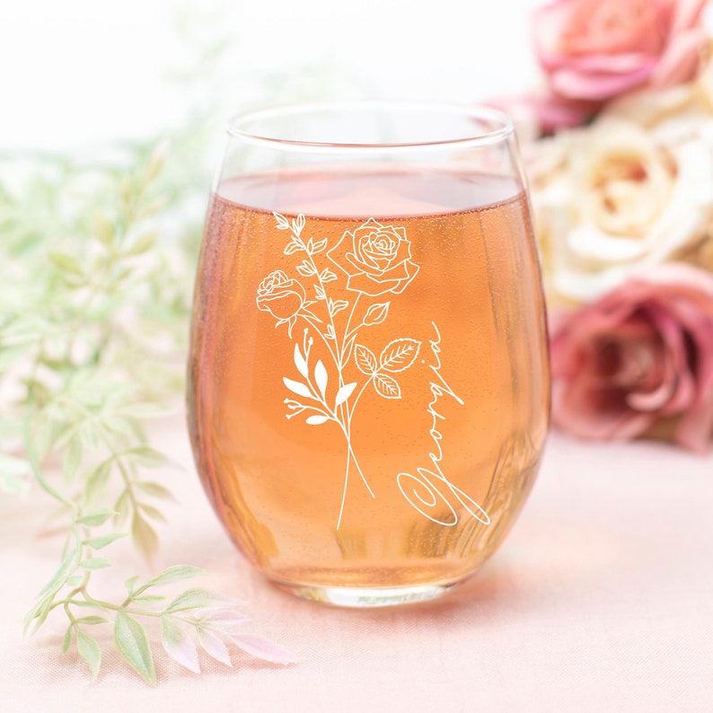 Wine Glass Personalized Wine Tumbler Name Personalized Gift for Bridesmaid Gift Tumbler Stemless Wine Glasses Personalized Gift for Her