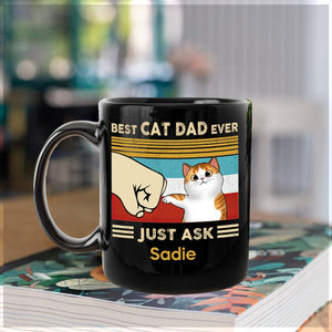 Personalized Best Cat Dad Ever Mug, Custom Cat Breed Mug, Cat Name Mug, Gift For Cat Dad, Funny Cat Lover Mug, Father's Day Gift Coffee Mug