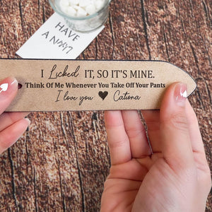 Personalized Engraved Leather Belt, I Licked It, So It's Mine, Funny Handmade Belt Gift For Boyfriend, Husband, Custom Handmade Belt