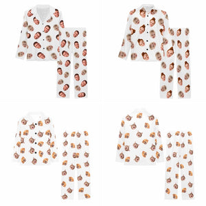 Personalized Pajama Set,Custom Face or Pet Photo Pajamas,Family Pj Pants,Couples Pjs