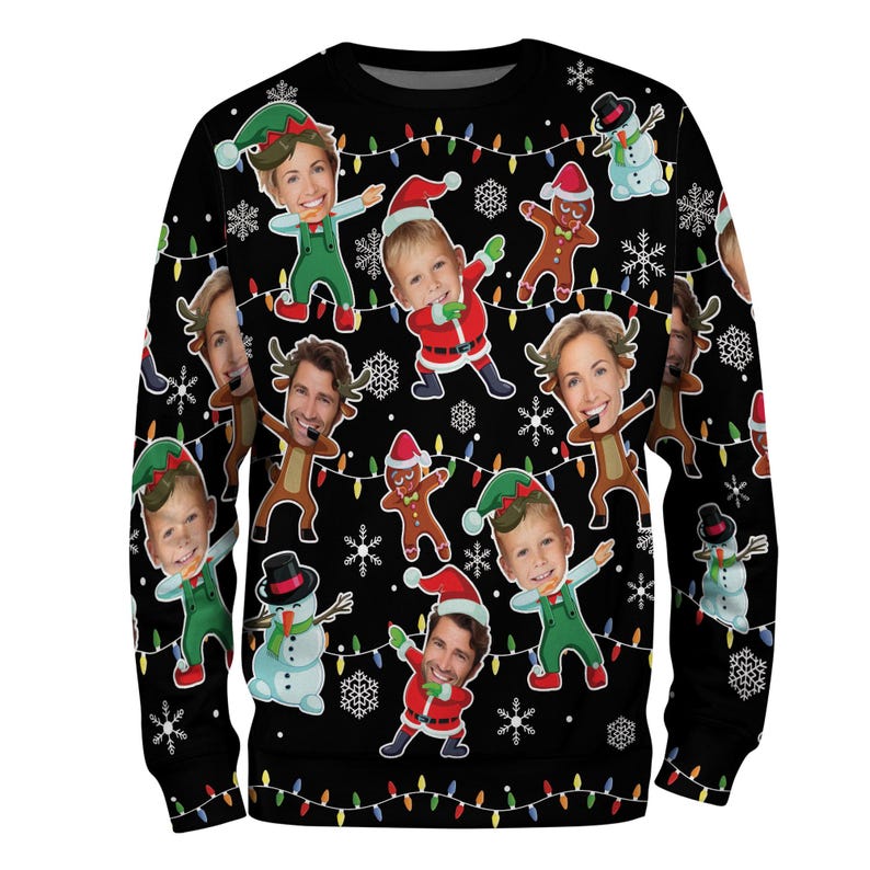 Custom Face Christmas Sweater For Men Women, Custom Ugly Sweatshirt, Personalized Pet Christmas Sweater, Funny Custom Face Sweatshirt