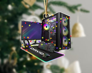Custom 2D Pc Gamer Ornament: Gaming Computer Christmas Ornament, Christmas Tree Decor, Custom Computer Ornament, Gift for Him Ornament Gift