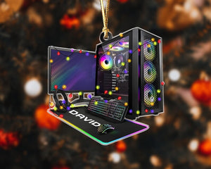 Custom 2D Pc Gamer Ornament: Gaming Computer Christmas Ornament, Christmas Tree Decor, Custom Computer Ornament, Gift for Him Ornament Gift