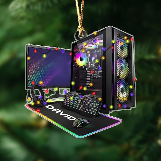 Custom 2D Pc Gamer Ornament: Gaming Computer Christmas Ornament, Christmas Tree Decor, Custom Computer Ornament, Gift for Him Ornament Gift