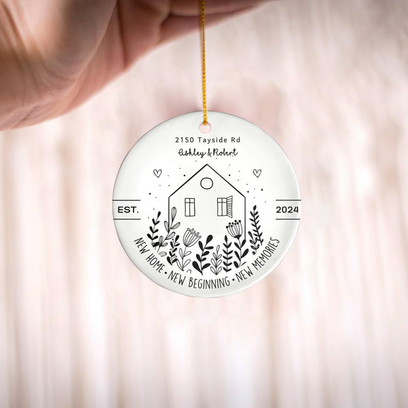 Personalized new home ornament, New House New Beginning, Housewarming Gift for Women, New Home Gifts, New Home Owners Gift Idea