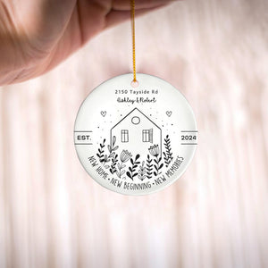 Personalized new home ornament, New House New Beginning, Housewarming Gift for Women, New Home Gifts, New Home Owners Gift Idea