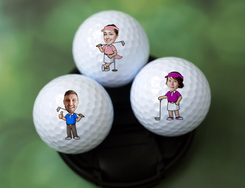 Unique Custom Golf Balls, Cartoon Golf Balls, Golf Gift, Gift For Golfer, Wedding Gift, Anniversary Gifts, Groomsmen Gift, Best Man Gift