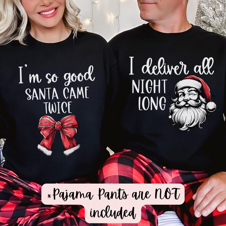 Couples Christmas Pajamas,Funny Matching Couples Christmas Pajamas, Couples Holiday Pajamas,Couples Christmas PJs,Newlywed Christmas Shirts