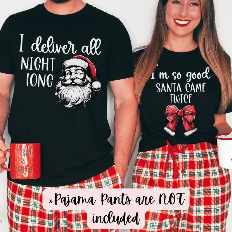 Couples Christmas Pajamas,Funny Matching Couples Christmas Pajamas, Couples Holiday Pajamas,Couples Christmas PJs,Newlywed Christmas Shirts