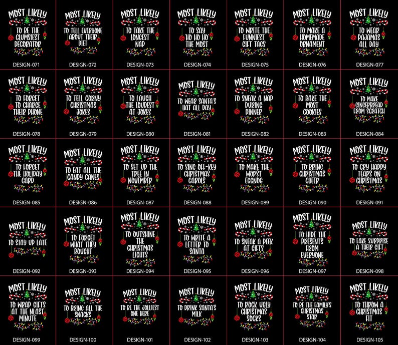 210 Quotes Most Likely To Shirts-Family Matching Christmas Shirt-Funny Christmas Family Shirt -Matching Christmas Shirt-Most likely to shirt