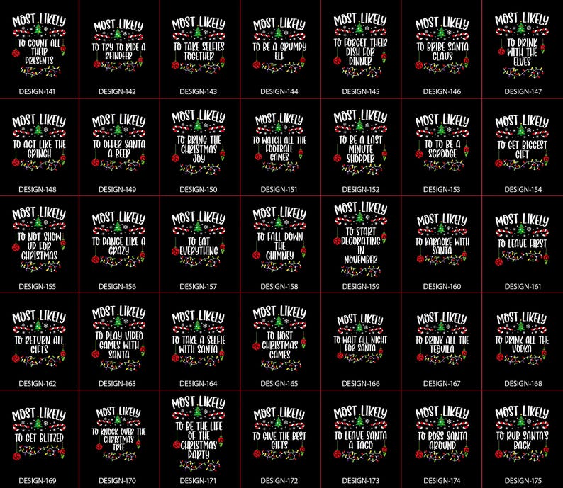 210 Quotes Most Likely To Shirts-Family Matching Christmas Shirt-Funny Christmas Family Shirt -Matching Christmas Shirt-Most likely to shirt