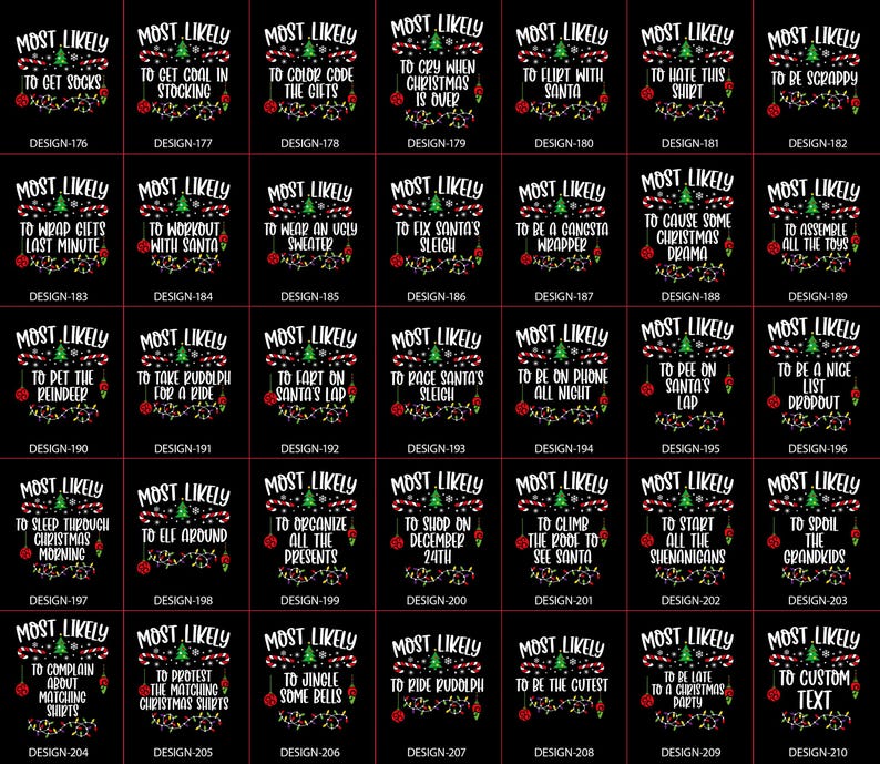 210 Quotes Most Likely To Shirts-Family Matching Christmas Shirt-Funny Christmas Family Shirt -Matching Christmas Shirt-Most likely to shirt