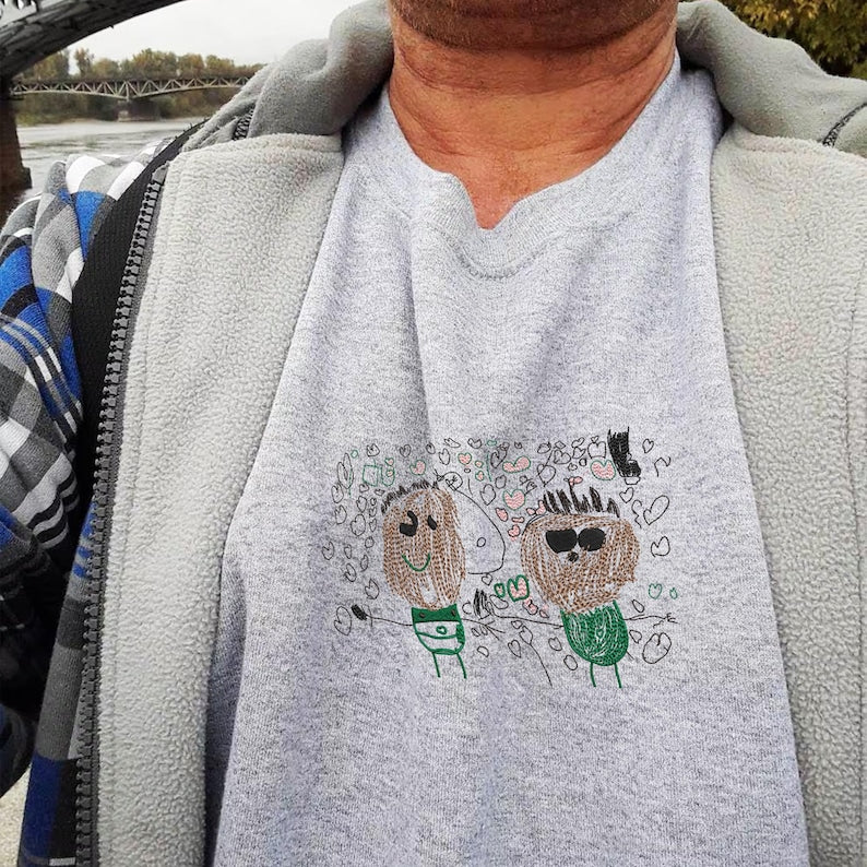 Custom Kids Drawing Sweatshirt, Kids Art Shirt, Custom Gift for Mom, Custom Gift for Dad, Christmas Gift, Grandparents Personalized Gift