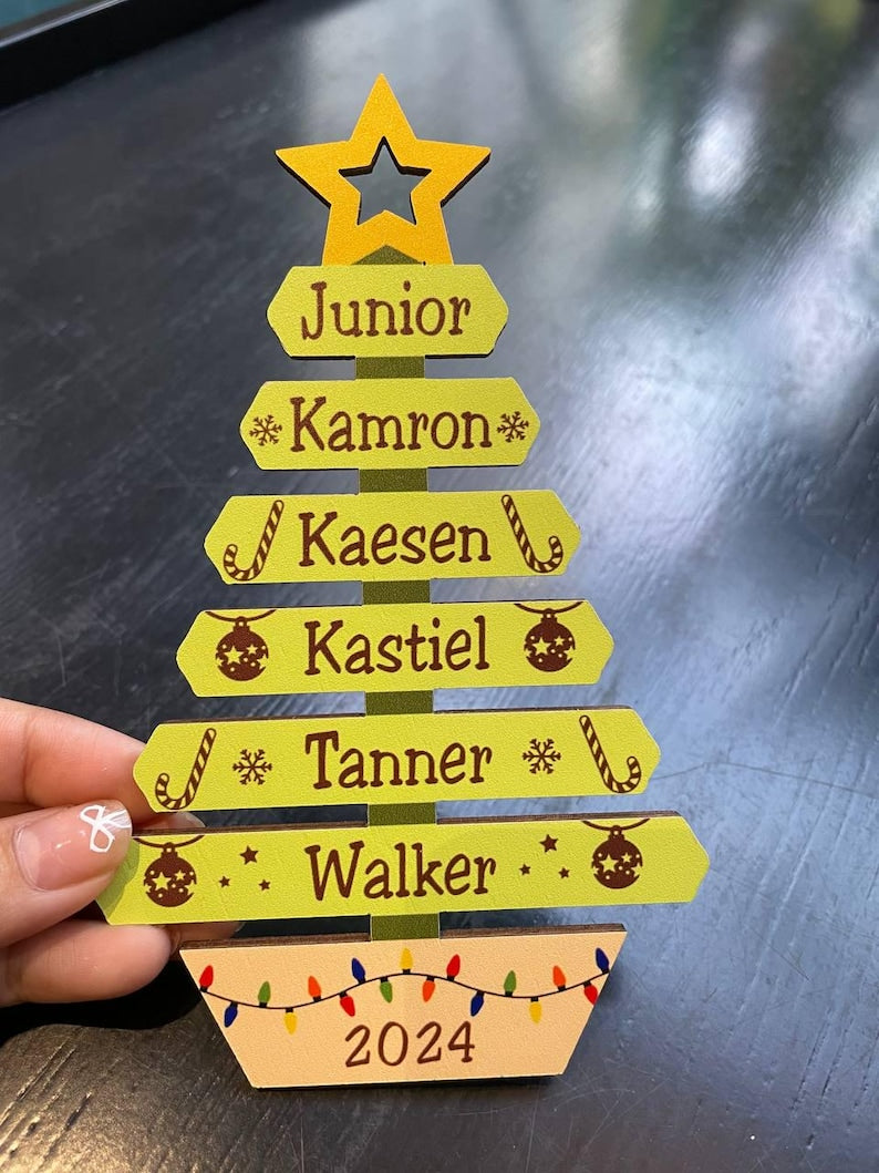 Custom Christmas Tree Ornament with Family Names, Family Christmas Ornament, Christmas Tree Name Ornament 2025, Family Name Ornament