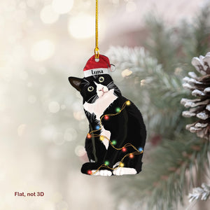 Tuxedo Cat Christmas Ornament, Custom Cat Ornament, Tuxedo Cat Lover Gift, Cat Owner Gift