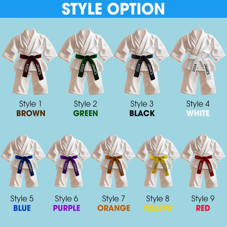 Personalized Karate 2D Flat Acrylic Ornament, Karate Ornament, Gift for Sport Lovers, Karate Black Belt Ornament, Taekwondo Ornament