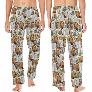 Customized Pajama Pants with Photo,Collage Photo Pants,Pictures Printed Pajama,Men's Pajama Bottoms,Gift for him,Birthday Day gift