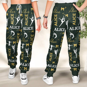 Dancing Girl Personalized Sweatpants, Custom Name Joggers, Ballerina Gift, Ballet Gift, Gift For Girls Daughter Friends, Dancing Team