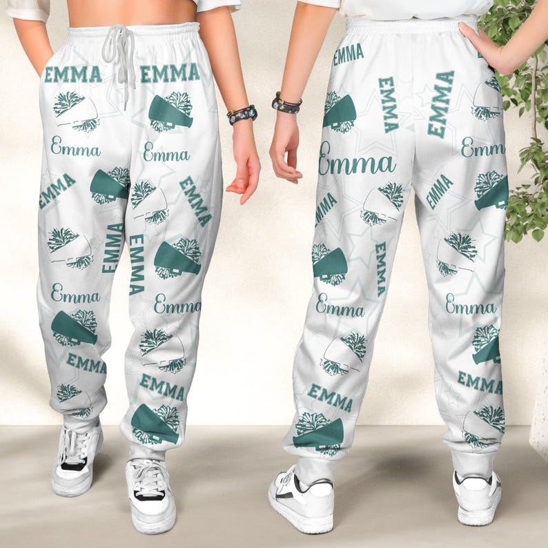 Cheerleader Personalized Sweatpants, Custom With Vignette Color And Name, Lovely Gift For Cheerleader Girls, Cheerleading Gift For Girls