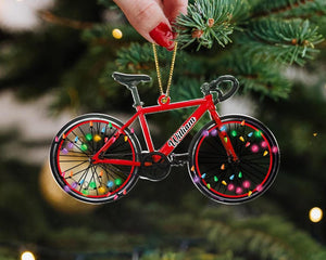 Personalized Name Bicycle Christmas Ornaments, Cycling Ornament, Bicycle Gift, Christmas Gifts For Bicycle Rider, Biker Xmas Ornament
