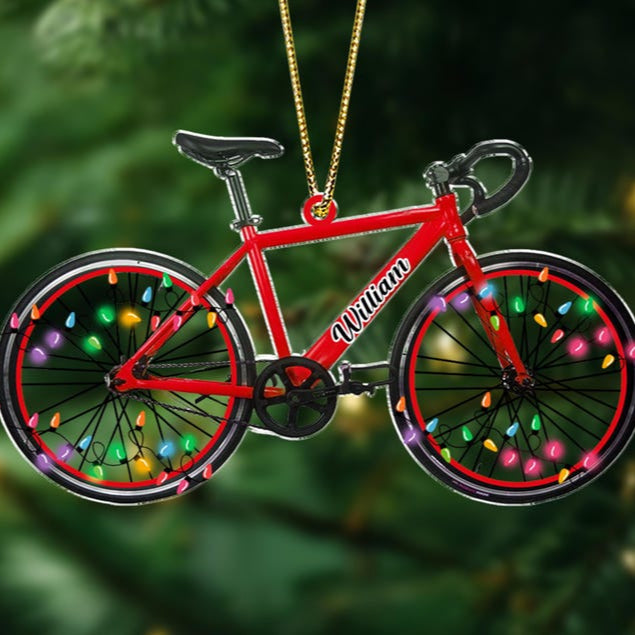 Personalized Name Bicycle Christmas Ornaments, Cycling Ornament, Bicycle Gift, Christmas Gifts For Bicycle Rider, Biker Xmas Ornament