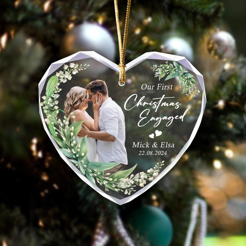 Personalized First Christmas Married Ornament 2025: Mr & Mrs Photo Keepsake