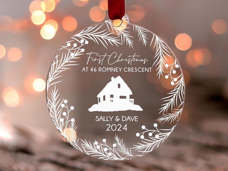New Home Christmas Ornament, Our First Home Christmas Ornament, Custom New House Ornament, Christmas Bauble Decoration, Couple Gifts 2024