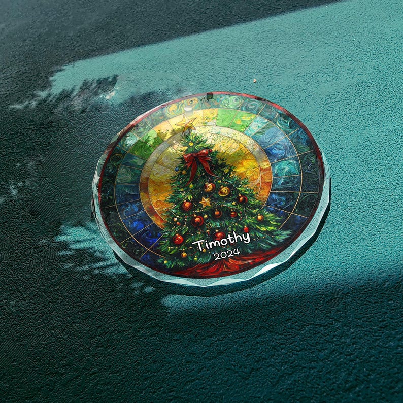 Personalized Crystal Glass Christmas Tree Ornament,Christmas Handcraft Holiday Ornament with name,High transparency Glass,Christmas GIFT