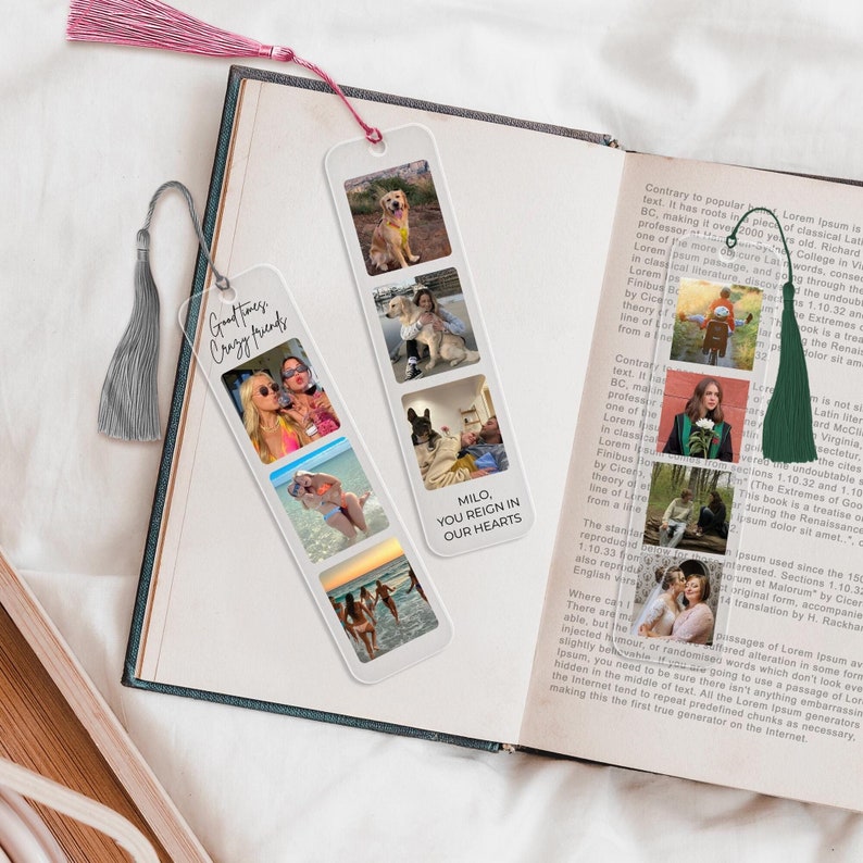 Custom Acrylic Bookmark from Your Photo, Personalized Picture Bookmark for Woman Colorful Tasse Book Accessories Gift