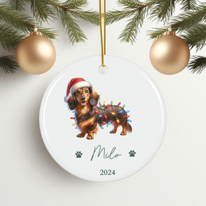 Custom Dachshund Christmas Ornament, Custom Weiner Dog Ornament, Dachshund Christmas, Dog Christmas Ornament, Doxie Lover Gift