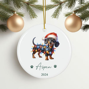 Custom Dachshund Christmas Ornament, Custom Weiner Dog Ornament, Dachshund Christmas, Dog Christmas Ornament, Doxie Lover Gift