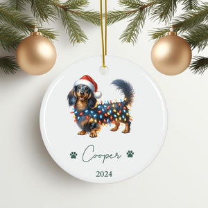 Custom Dachshund Christmas Ornament, Custom Weiner Dog Ornament, Dachshund Christmas, Dog Christmas Ornament, Doxie Lover Gift