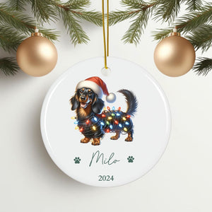 Custom Dachshund Christmas Ornament, Custom Weiner Dog Ornament, Dachshund Christmas, Dog Christmas Ornament, Doxie Lover Gift