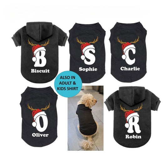 Christmas Custom Dog Shirt, Name Matching Christmas Dog Sweater, Personalized Dog Christmas Gift, Matching Family Gift for dog lovers,