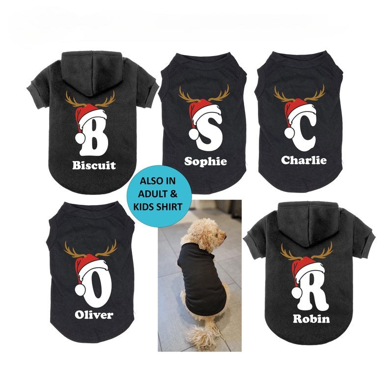 Christmas Custom Dog Shirt, Name Matching Christmas Dog Sweater, Personalized Dog Christmas Gift, Matching Family Gift for dog lovers,