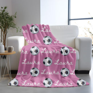Personalized Soccer Blanket: Custom Name Throw, Team Colors Bedding