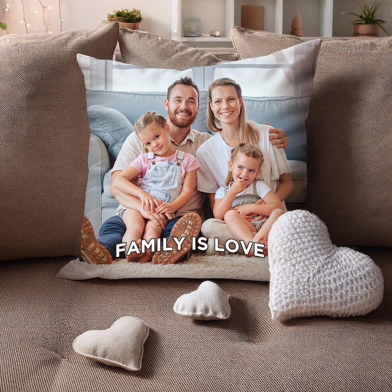 Personalized Photo Collage Pillow, Custom Picture Pillow, Custom Throw Pillow, Family Custom Decor, Printed Cushion, Family Photo Gift