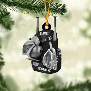 Personalized Baseball Christmas Ornament, Baseball Bag Ornament, Christmas Gift For Baseball Lover,Xmas Tree Decor, Gift For Baseball Player