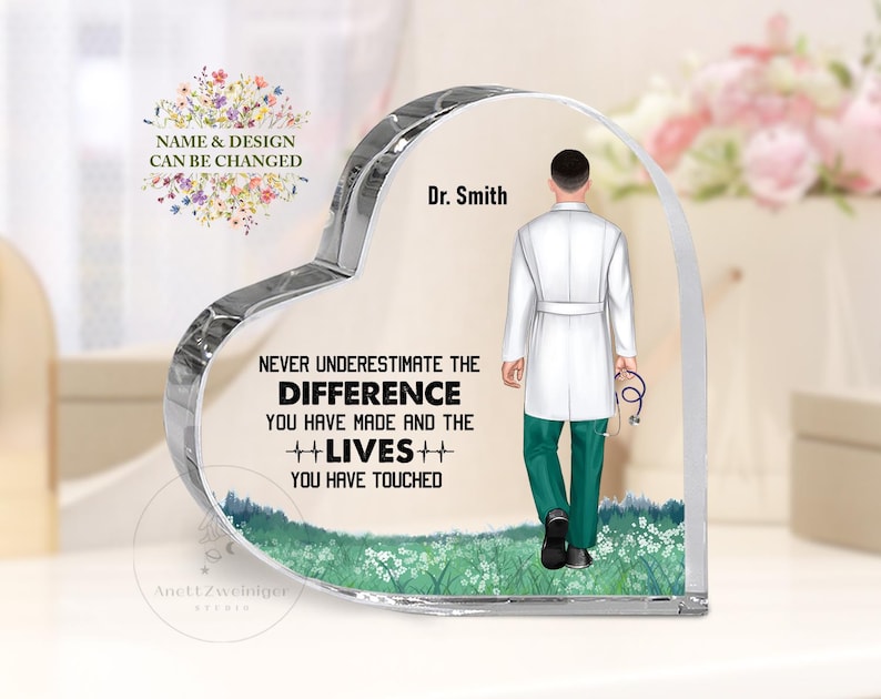 Personalized Thank You Gift For Doctor Heart Acrylic Plaque, Custom Doctor Gift, Doctor Retirement Heart Plaque, Doctor Appreciate Gift