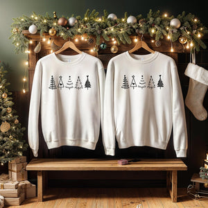 Festive family Christmas sweaters. Matching Christmas outfits for siblings. Family sweaters. Christmas tree sweaters. Christmas sweater.