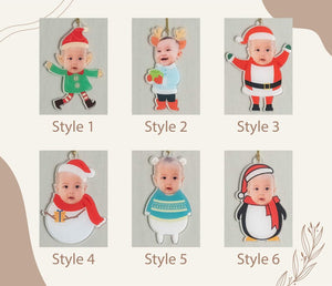 Personalized Baby Face Ornament, Christmas Decor, Ornament For Baby, Baby's Christmas, Baby First Gift, Photo Ornament, Face Ornament