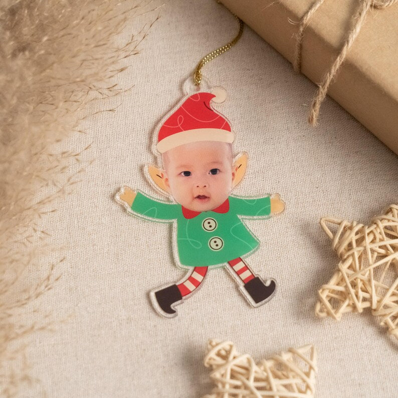 Personalized Baby Face Ornament, Christmas Decor, Ornament For Baby, Baby's Christmas, Baby First Gift, Photo Ornament, Face Ornament