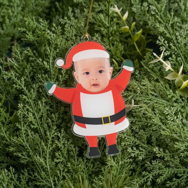 Personalized Baby Face Ornament, Christmas Decor, Ornament For Baby, Baby's Christmas, Baby First Gift, Photo Ornament, Face Ornament