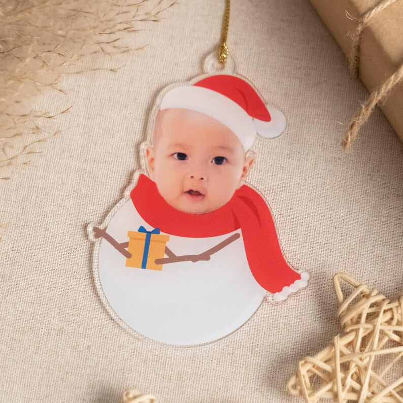 Personalized Baby Face Ornament, Christmas Decor, Ornament For Baby, Baby's Christmas, Baby First Gift, Photo Ornament, Face Ornament