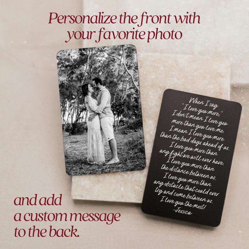 Wallet Insert Card Gift for Husband or Boyfriend, Personalized Wallet Card for Military Deployment, Custom Anniversary Gift for Him